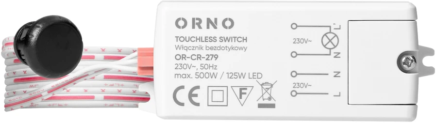 Orno Włącznik Dvipolis bekontaktis jungiklis, IP20, 500 W