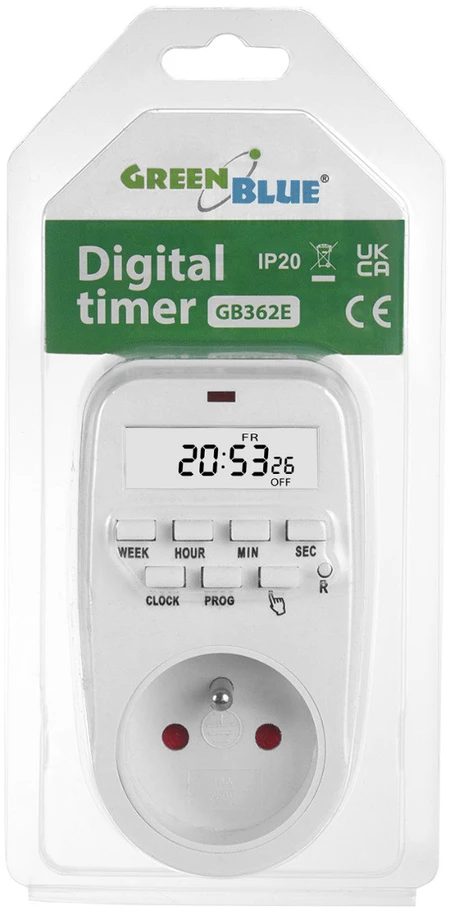 GreenBlue Timer GB362 E skaitmeninis laikmačio jungiklis