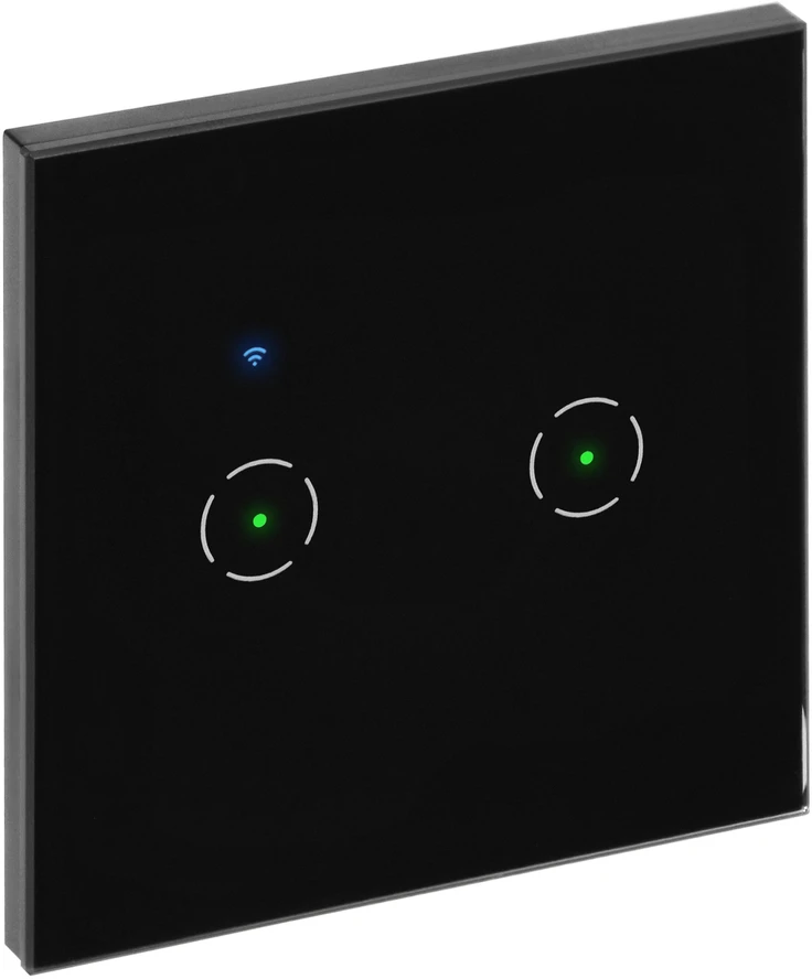 Orno Włącznik „Tuya Smart Home“ dvigubas įleidžiamas „Wi-Fi“ jungiklis, juodas