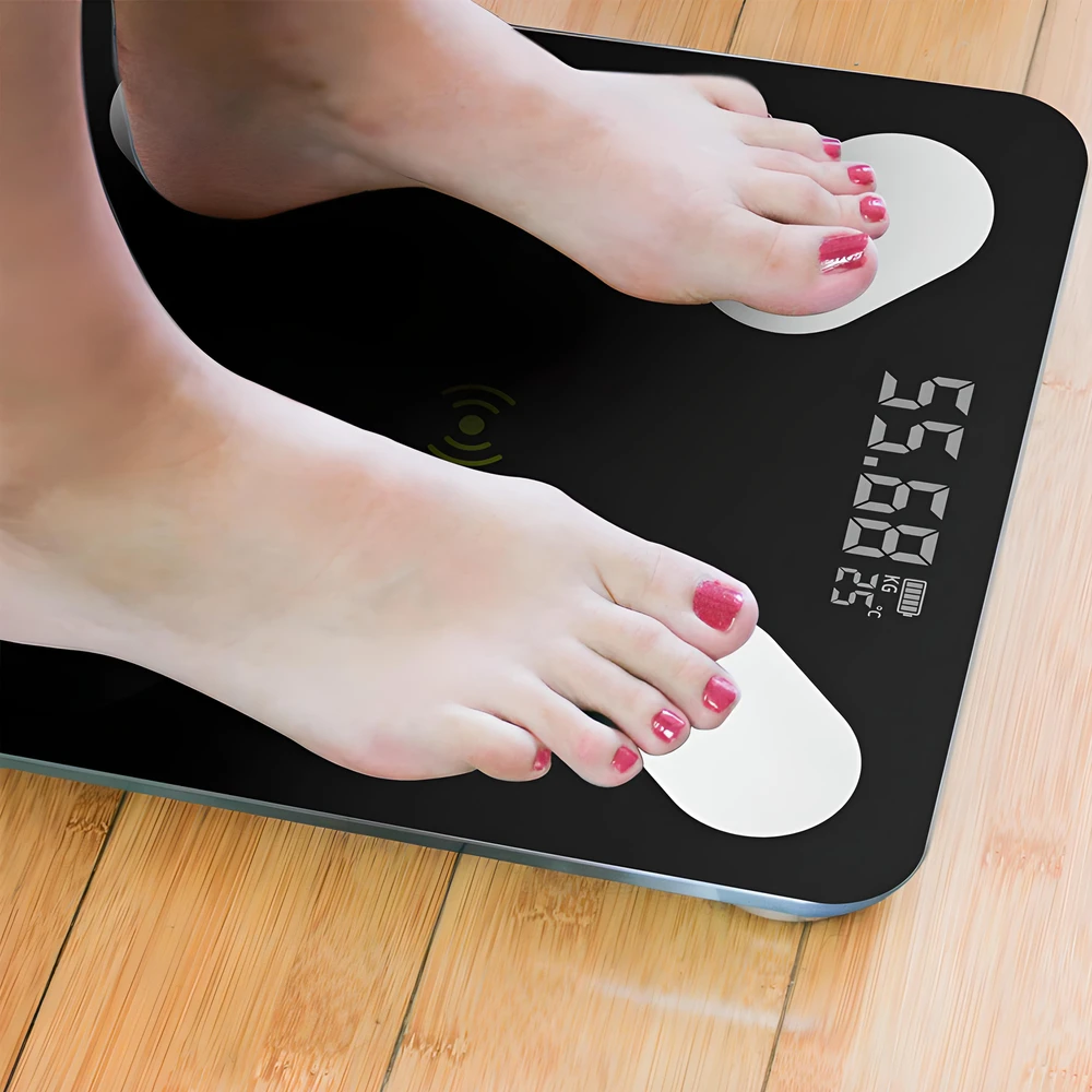 Retoo Svarstyklės Analitinės vonios svarstyklės plonos, 180 kg, „Smart+ 17in1“, juodos, E032