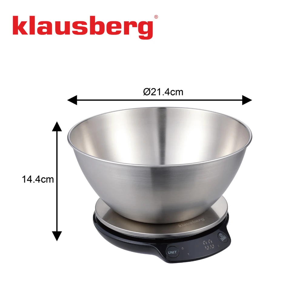 Virtuvinės svarstyklės Waga Svarstyklės Dietinės virtuvės svarstyklės su dubeniu, 1,8 l, „Bluetooth“, programėlė