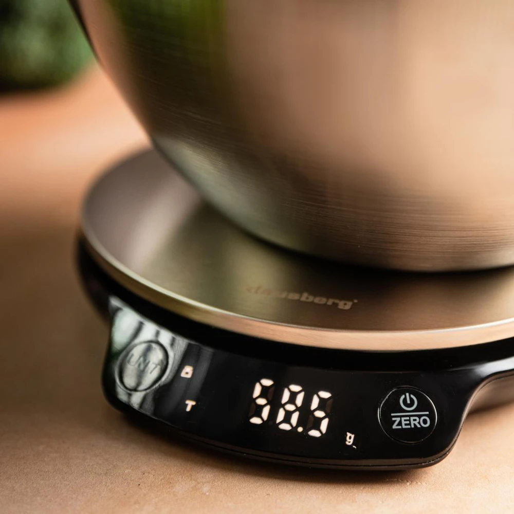 Virtuvinės svarstyklės Waga Svarstyklės Dietinės virtuvės svarstyklės su dubeniu, 1,8 l, „Bluetooth“, programėlė