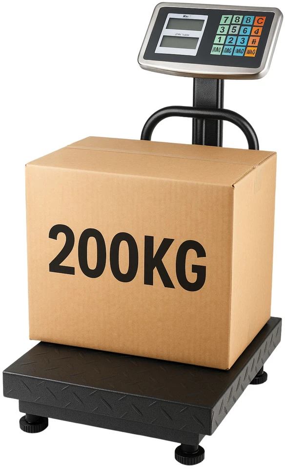 Lean Elektroninės platforminės svarstyklės su LCD ekranu, 200 kg, 20 g tikslumas