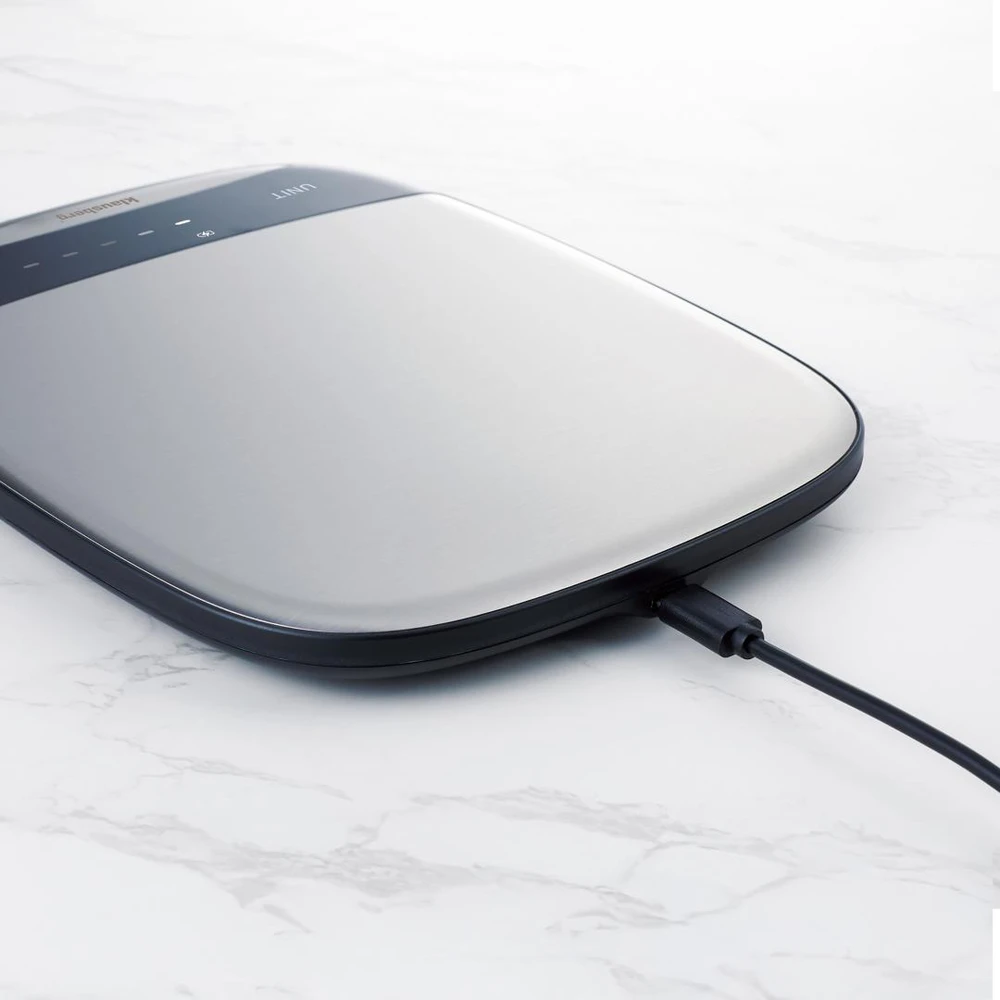 Virtuvinės svarstyklės Svarstyklės LED virtuvės svarstyklės, 10 kg, 1 g tikslumas, USB-C, tara, Klausberg