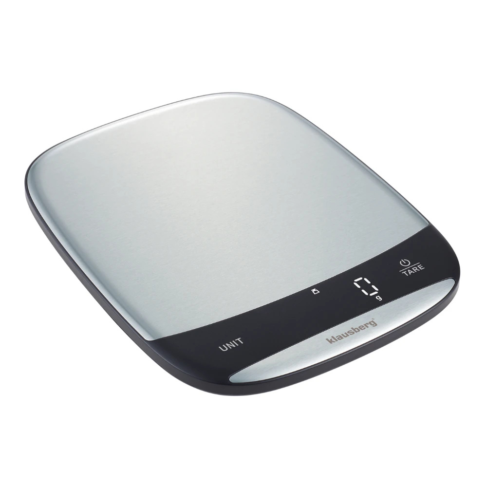 Virtuvinės svarstyklės Svarstyklės LED virtuvės svarstyklės, 10 kg, 1 g tikslumas, USB-C, tara, Klausberg