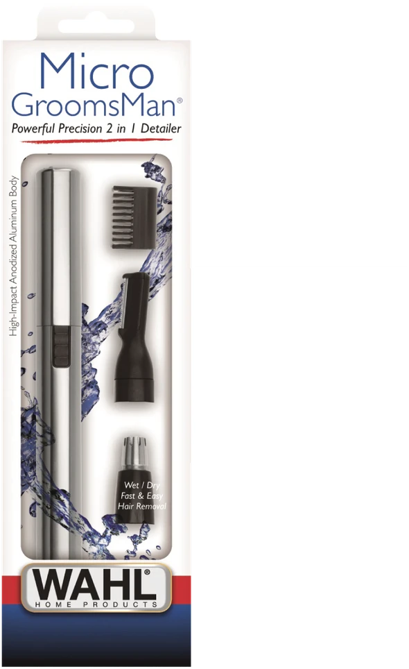 Nosies, ausų, antakių, ūsų plaukų trimeris Wahl Home GroomsMan Micro Nose and Ear Hair Trimmer 5640-616