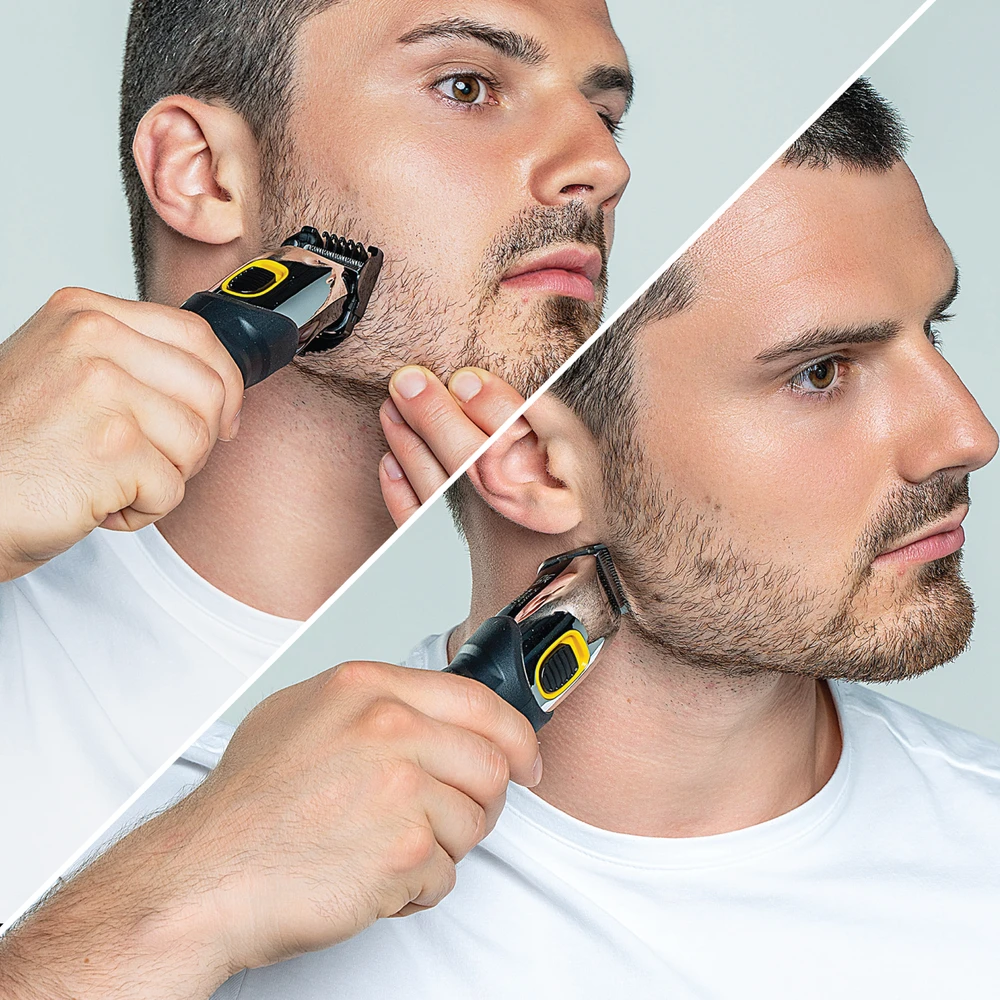 Barzdaskutė Barzdos kirpimo mašinėlė - WAHL Extreme Grip, 12 Ilgio Nustatymai, Juoda