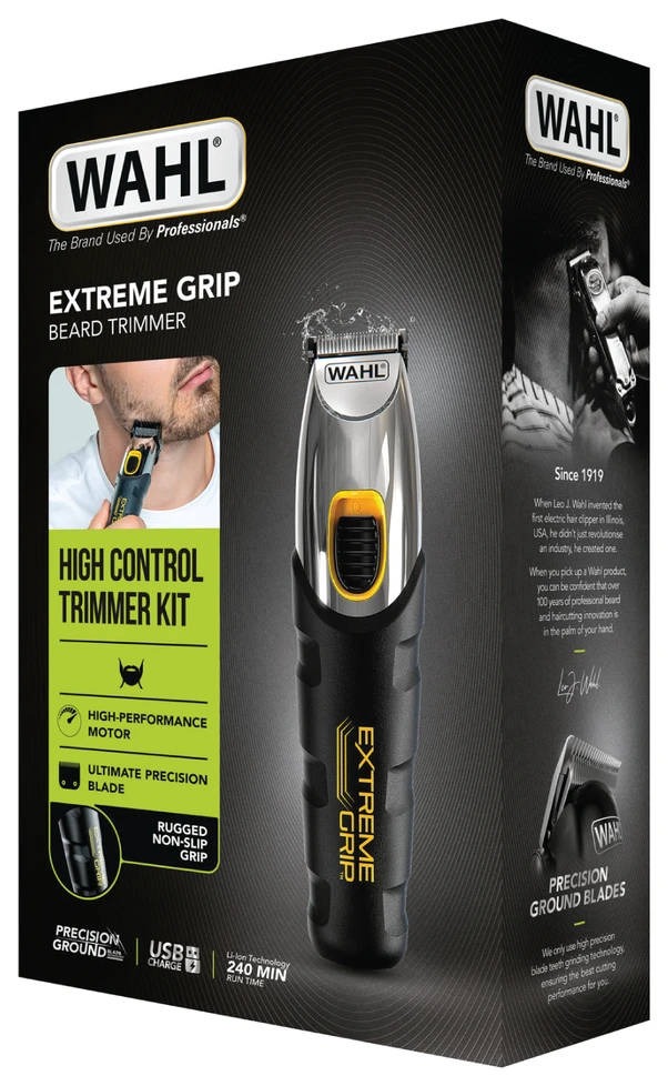Barzdaskutė Barzdos kirpimo mašinėlė - WAHL Extreme Grip, 12 Ilgio Nustatymai, Juoda