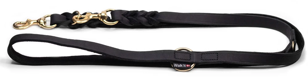 „WalkFit“ sekimo pavadėlis – juodas – 220 cm ilgio