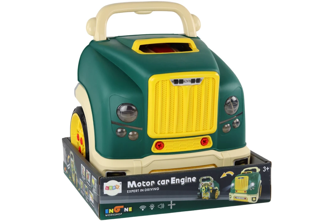 Žaislinis sunkvežimis dirbtuvės Lean Toys, su įrankiais