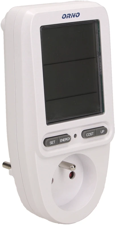 ORNO vatmetras su energijos skaičiuokle 230 V lizdui su LCD ekranu