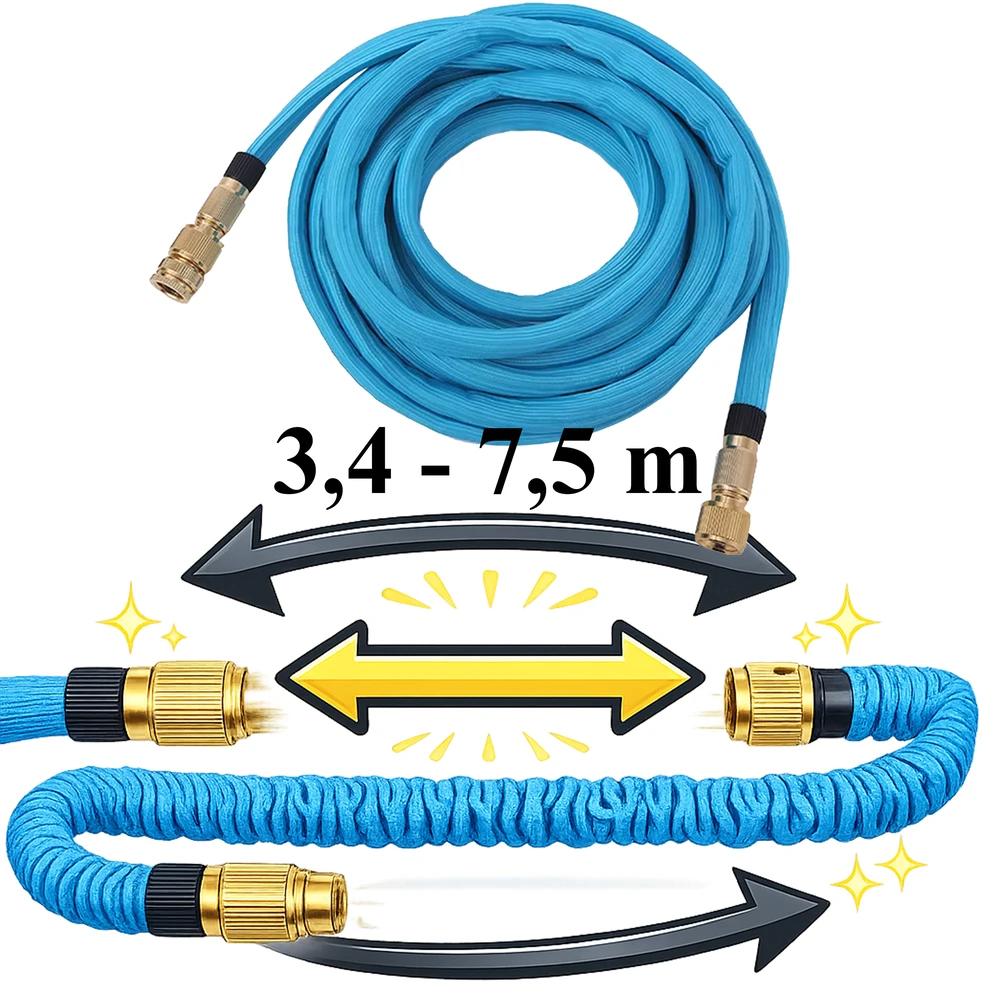 Wąż Žarna Lanksti sodo žarna 3,4–7,5 m, 1/2 3/4 „Premium“, tvirtos jungtys