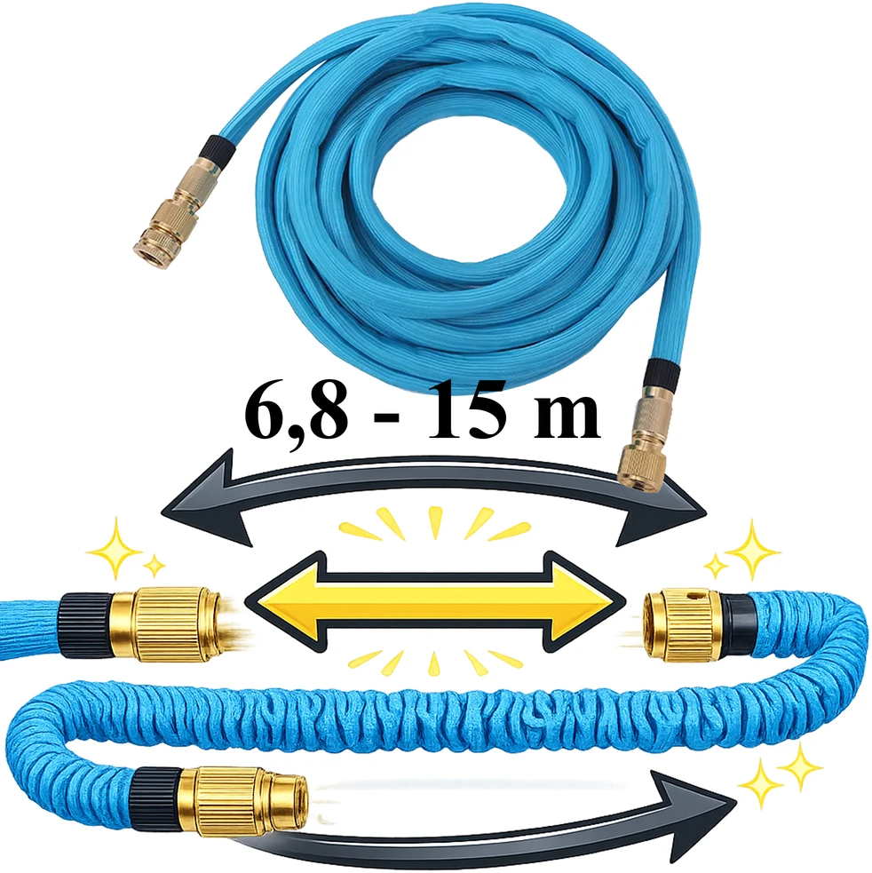 Wąż Žarna Lanksti sodo žarna 6,8–15 m, 1/2 3/4 „Premium“, tvirtos jungtys