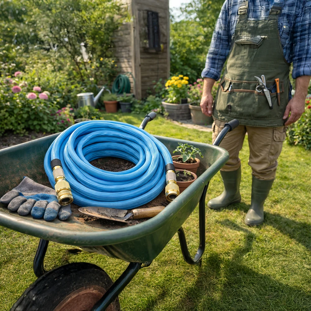 Wąż Žarna Lanksti sodo žarna 6,8–15 m, 1/2 3/4 „Premium“, tvirtos jungtys
