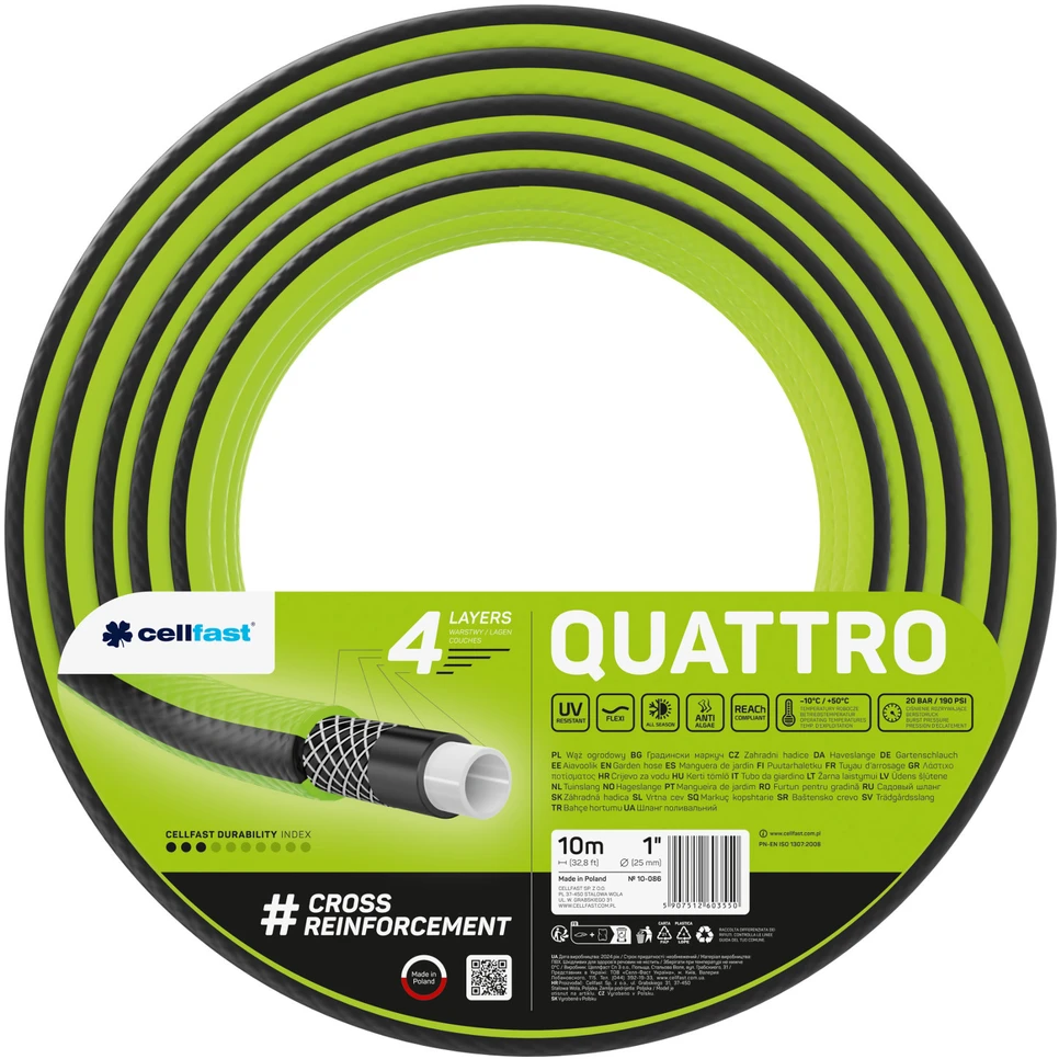 Cellfast Žarna QUATTRO sodo žarna 1" 10 m