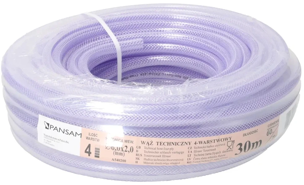 Wąż Žarna Sustiprinta PVC žarna 6x10mm, 30m