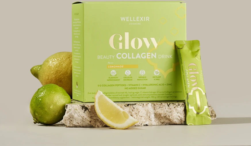 „Wellexir“ – „Glow Beauty Drink Lemonade“, 30 vnt. dėžutė