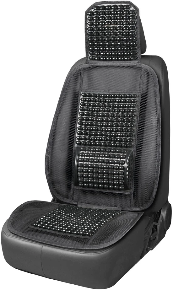Amio Automobilio sėdynės kilimėlis su karoliukais 125 x 52 cm - juoda