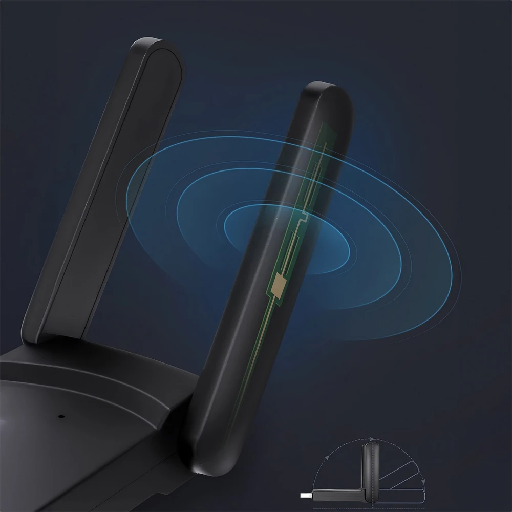 Retoo „Wi-Fi“ tinklo plokštės adapteris, „Wi-Fi USB 3.0“, išorinės antenos, 1300 Mbps, 5 GHz, E628