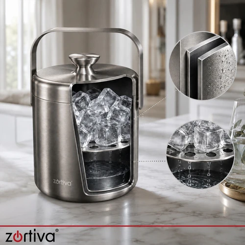 Ice Bucket - Tongs + Spoon Zortiva