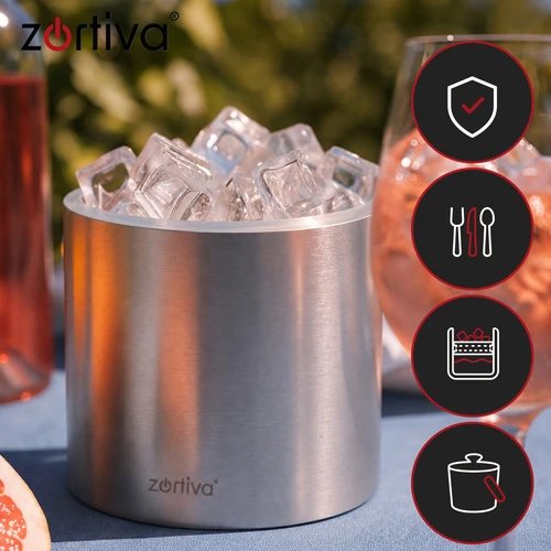 Ice Bucket - Tongs + Spoon Zortiva