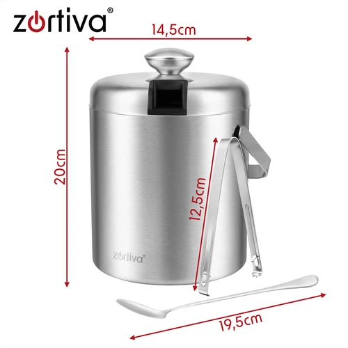 Ice Bucket - Tongs + Spoon Zortiva
