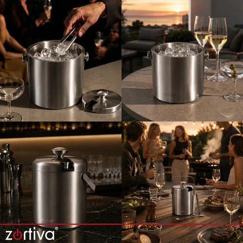 Ice Bucket - Tongs + Spoon Zortiva
