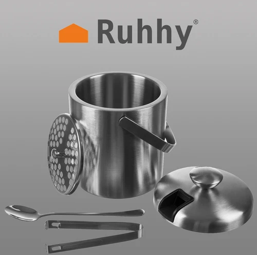 Ruhhy ledo kibirėlis - žnyplės + Ruhha šaukštas