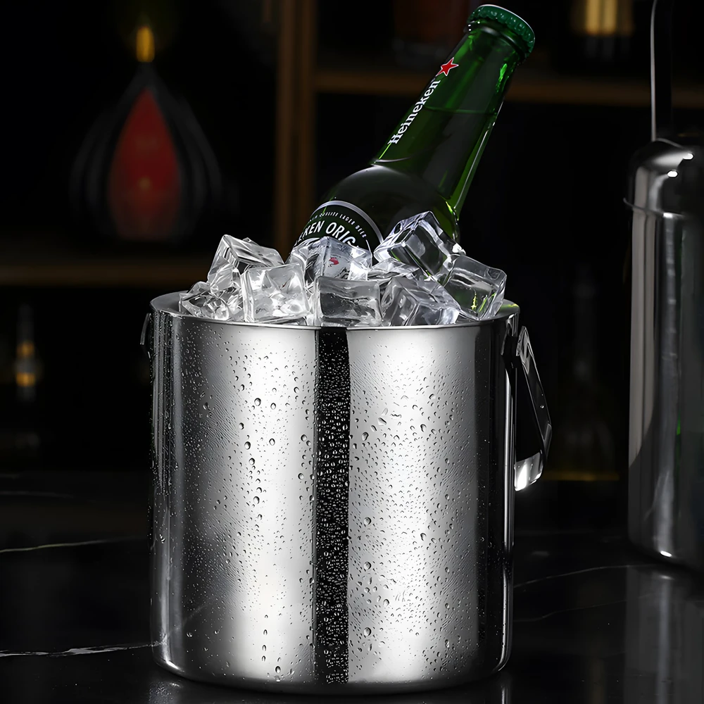 Wiaderko Ledo kibirėlis, terminis ledo kubelių indas, 1,3 l, + žnyplės, šaukštas