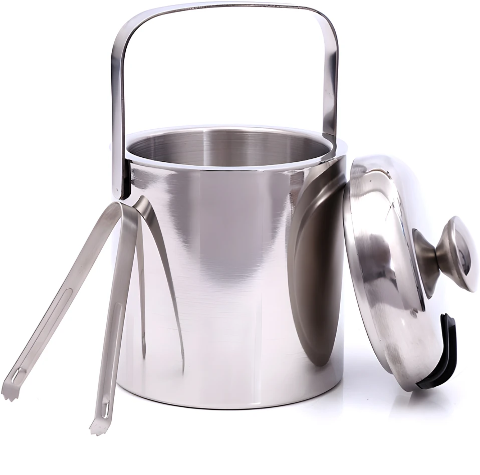 Wiaderko Ledo kibirėlis, terminis ledo kubelių indas, 1,3 l, + žnyplės, šaukštas