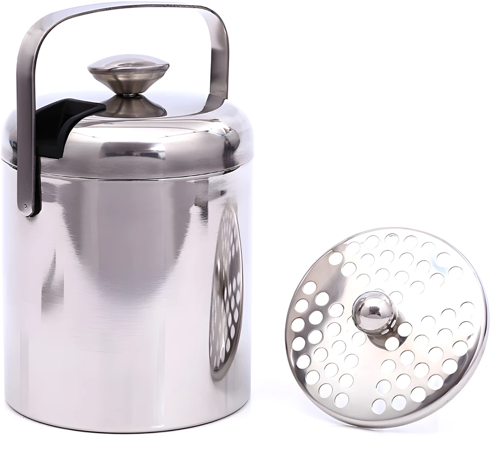 Wiaderko Ledo kibirėlis, terminis ledo kubelių indas, 1,3 l, + žnyplės, šaukštas