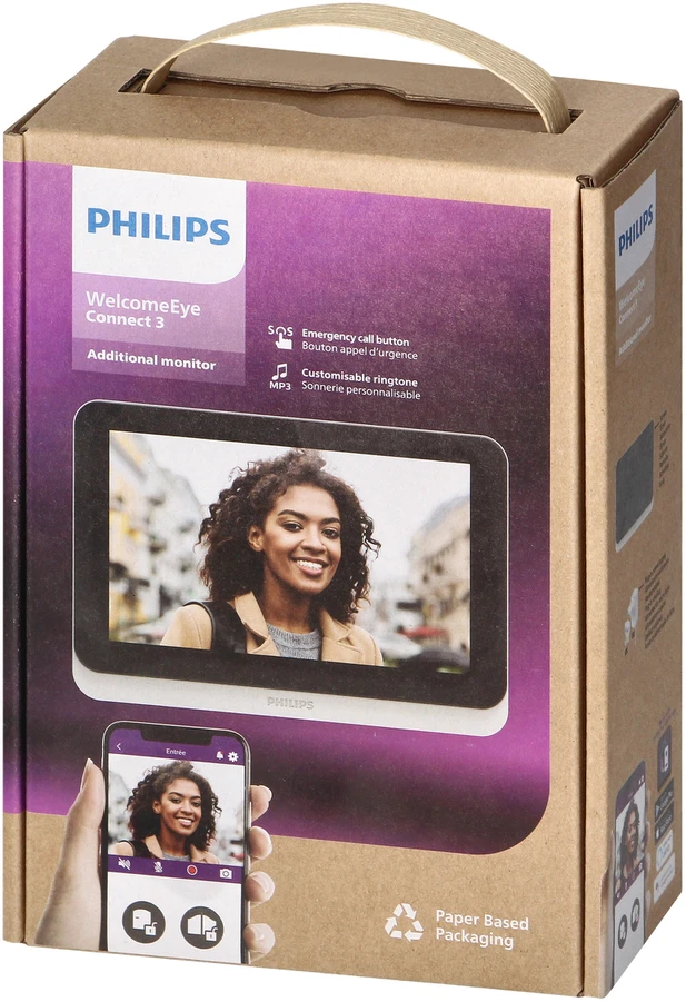 Orno Wideo 7 colių vaizdo monitorius su „Wi-Fi“, jutikliniu ekranu, skirtas „Philips WelcomeEye Connect 3“ rinkinio išplėtimui