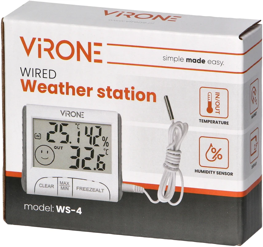 Orno Wielofunkcyjna Daugiafunkcinė meteorologinė stotelė, laidinė, balta