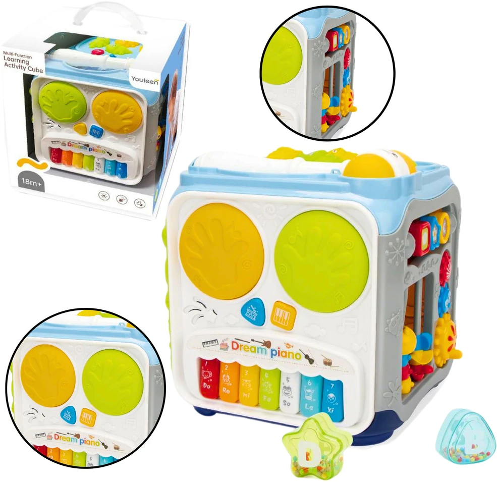 Lean Toys Edukacinis veiklos kubas vaikams, 23x23x25 cm