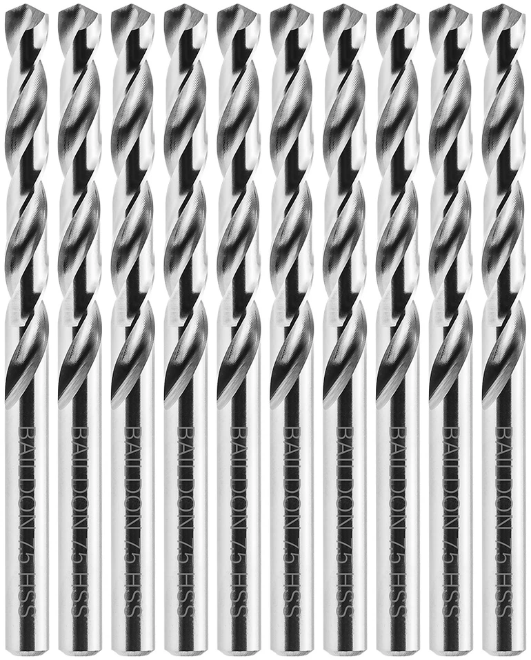Grąžtas Wiertła „Baildon BASIC DIN 338 RN NWKa“ 7,5 mm metalo grąžtai, HSS (S), 109–69 mm, 10 kartotinis