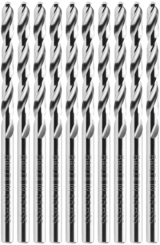 Grąžtas Wiertła „Baildon BASIC DIN 338 RN NWKa“ 5,5 mm metalo grąžtai, HSS (S), 93–57 mm, 10 kartotinis