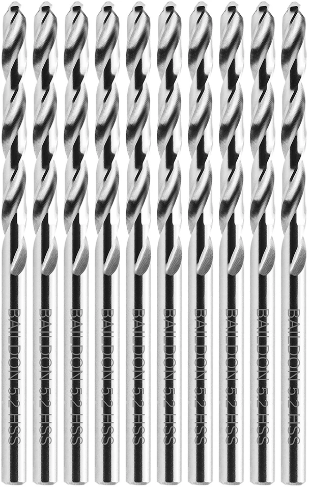 Grąžtas Wiertła „Baildon BASIC DIN 338 RN NWKa“ 5,2 mm metalo grąžtai, HSS (S), 86–52 mm, 10 kartotinis