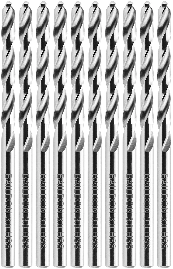 Grąžtas Wiertła „Baildon BASIC DIN 338 RN NWKa“ 3 mm metalo grąžtai, HSS (S), 61–33 mm, 10 kartotinis