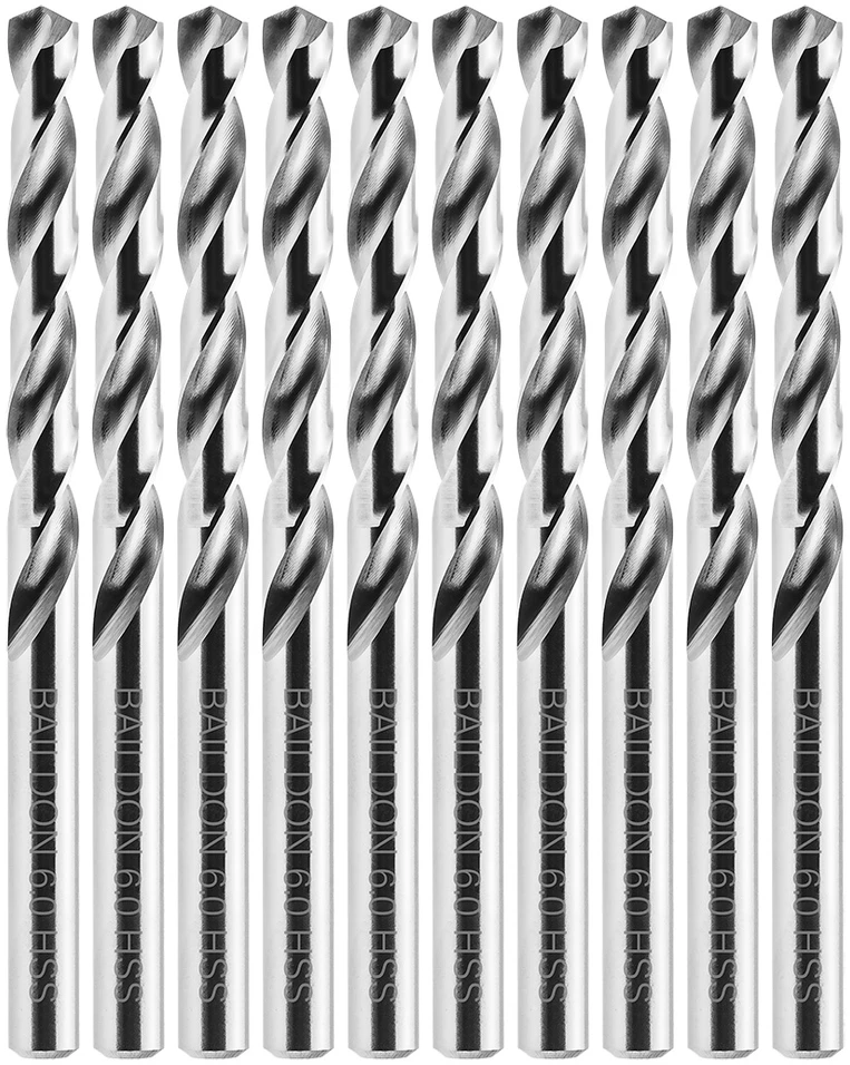 Grąžtas Wiertła „Baildon BASIC DIN 338 RN NWKa“ 6 mm metalo grąžtai, HSS (S), 93–57 mm, 10 kartotinis