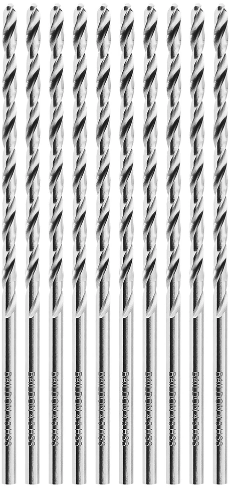 Grąžtas Wiertła „Baildon BASIC DIN 340 RN NWKb“ 4,5 mm metalo grąžtai, HSS (S), 126–82 mm, 10 kartotinis