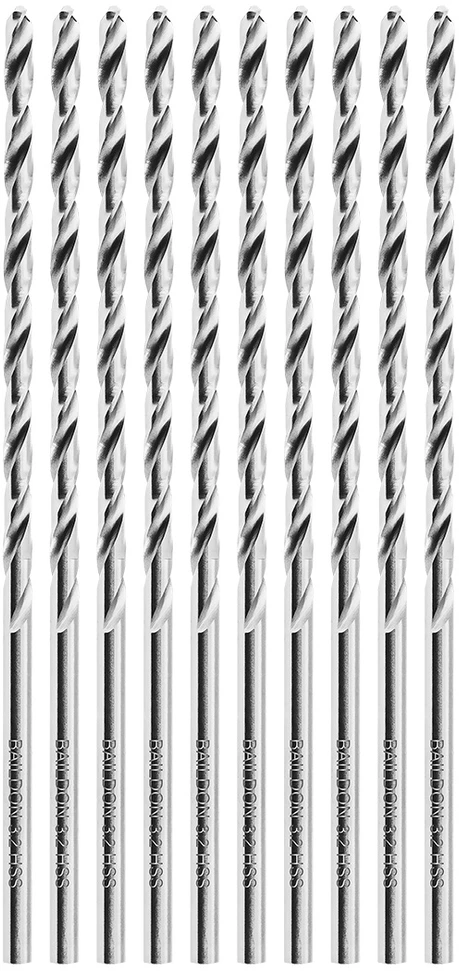 Grąžtas Wiertła „Baildon BASIC DIN 340 RN NWKb“ 3,2 mm metalo grąžtai, HSS (S), 106–69 mm, 10 kartotinis
