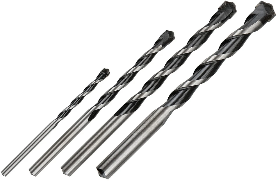 Wiertła Betono grąžtai 4-10 mm, 4 vnt. rinkinys, drugelio formos antgalis