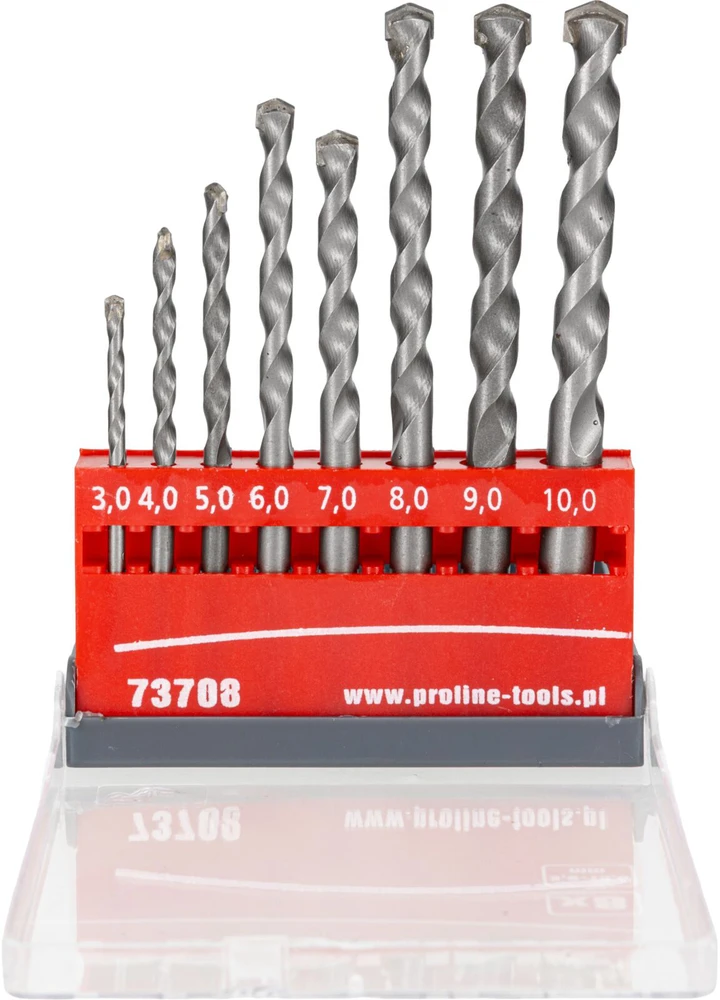 Grąžtas Wiertła Grąžtai betonui 3-10mm 8vnt PROLINE