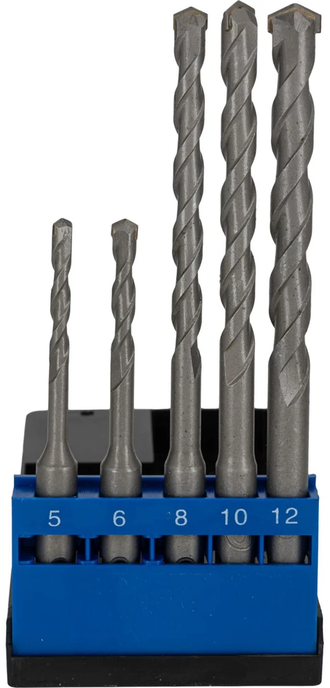 Grąžtas Mega Wiertła Betono grąžtai SDS+, 5 vnt. rinkinys, 5, 6 * 110 mm; 8, 10, 12 * 160 mm
