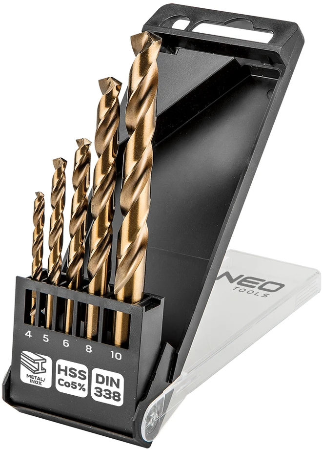 Grąžtas Wiertła HSS-Co metalo grąžtai, 4,0–10 mm, 5 vnt.