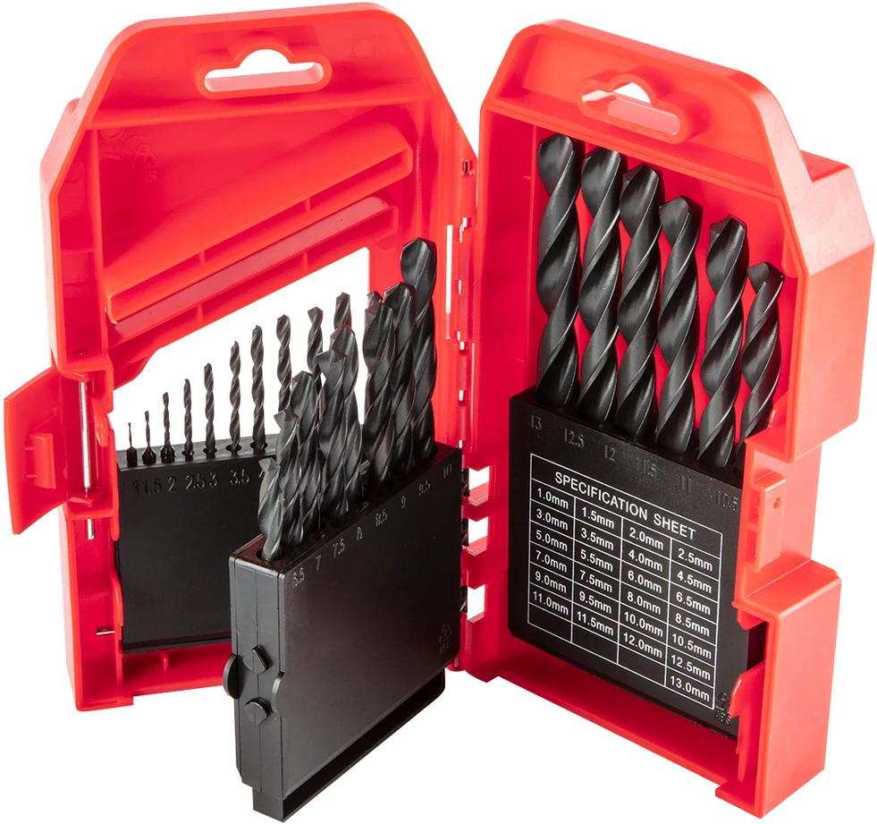 Metalinis grąžtas Top Tools HSS cilindrinis 1,5 2 7 4,5 4 5,5 5 1 3 2,5 3,5 6 ​​10 10,5 11 11,5 12 12,5 13 6,5 7,5 8 8 5 9 53,5 mm komplektas