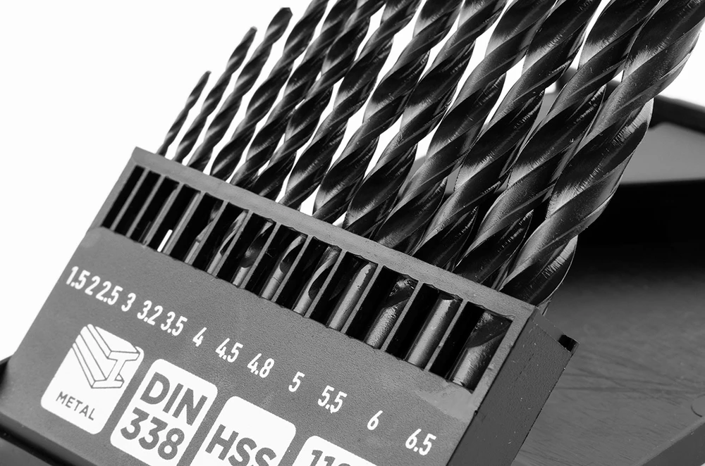 Grąžtas Wiertła HSS metalo grąžtai, 1,5–6,5 mm, 13 vnt. rinkinys