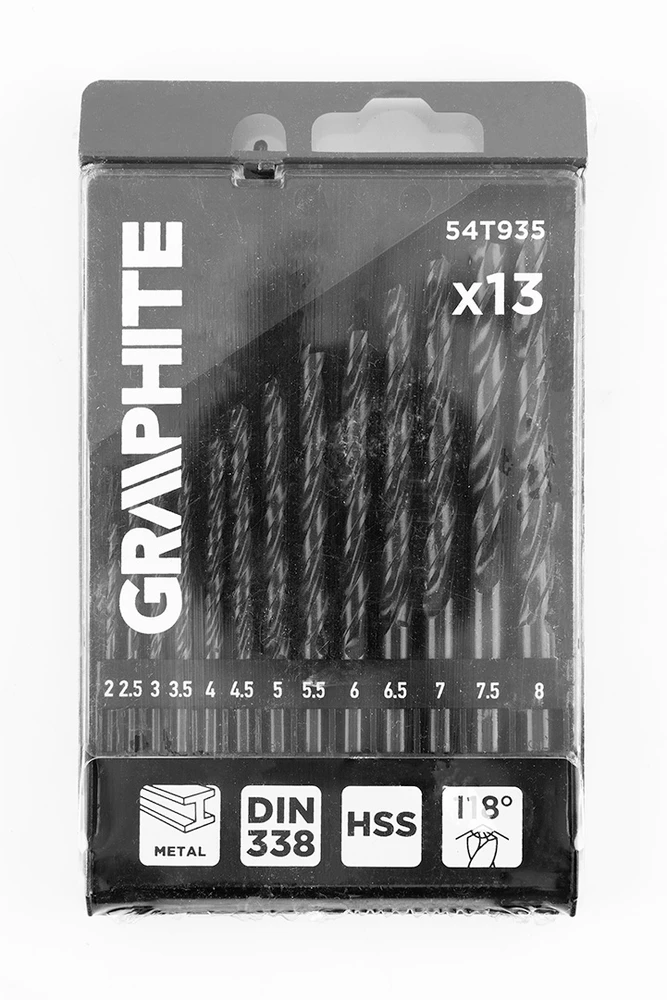 Wiertła HSS metalo grąžtai, 2–8 mm, 13 vnt. rinkinys