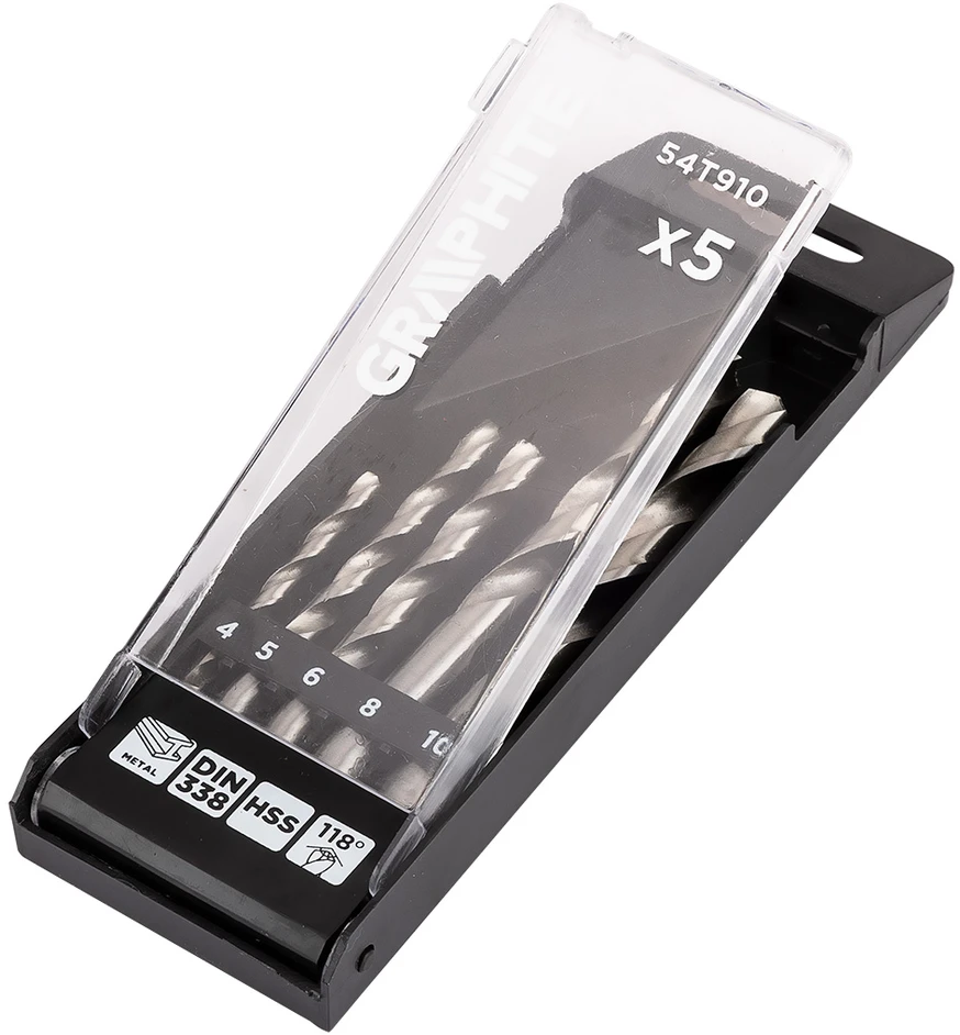 Grąžtas Wiertła HSS metalo grąžtai, 4–10 mm, 5 vnt. rinkinys