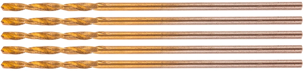Wiertła HSS-TiN metalo grąžtai 1,0 mm, 5 vnt.
